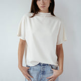 Butter Satin Batwing Top Ivory