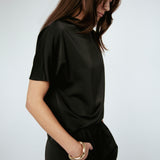 Butter Satin Batwing Top Black