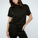 Butter Satin Batwing Top Black
