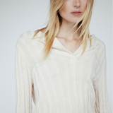 Ribbed Cashmere V Beige