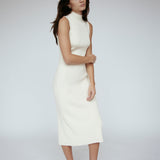 Naomi Modal Ribbed Dress Ivory