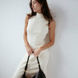Naomi Modal Ribbed Dress Ivory