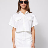 Linen Cotton Tee Jacket White