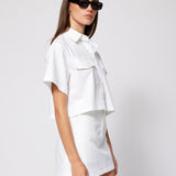 Linen Cotton Tee Jacket White