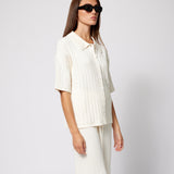 Knit Button Down Ivory