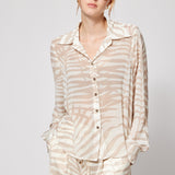 Chiffon Blouse Sand Palm Print