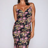 Cowl Neck Slip Dress Painted Pink
