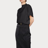 Butter Satin Batwing Top Black