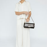 Butter satin Tee Blouse Ivory