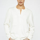 Cashmere Blend Button Sweater Ivory