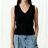 Cashmere Blend Tank Black