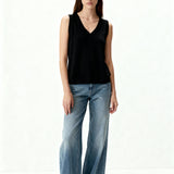 Cashmere Blend Tank Black
