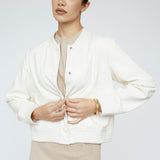 Impossibly soft Vegan Leather Bomber Ivory