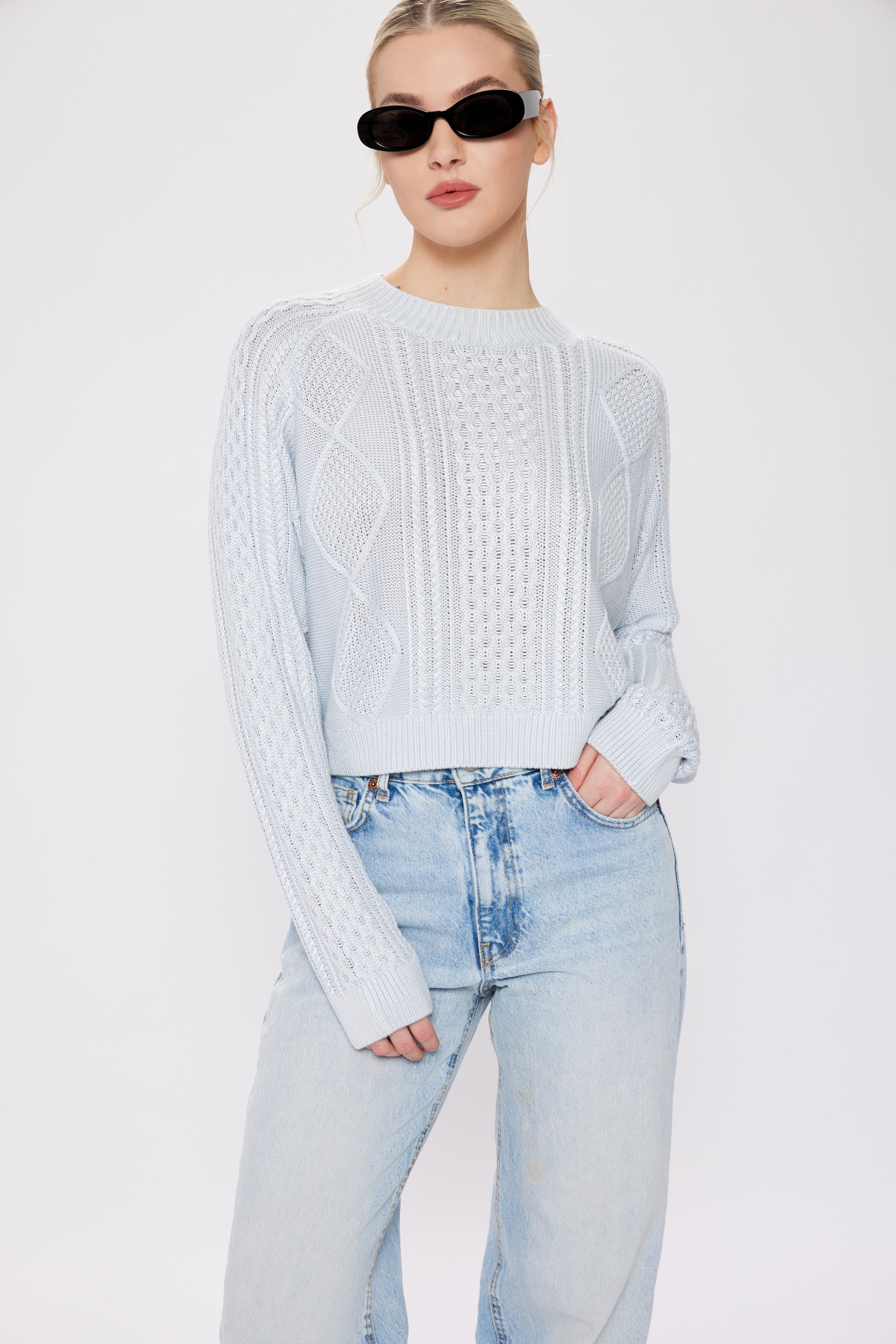 Cable Knit Sweater Ice
