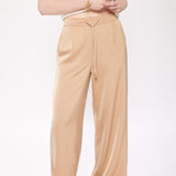 Satin Drawstring Pant Gold