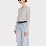 Ribbed Cashmere V Silver