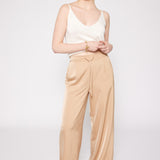 Satin Drawstring Pant Gold