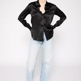 100% Silk Blouse Black