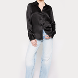 100% Silk Blouse Black