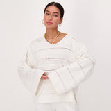 Cotton Cashmere Wide Arm Sweater