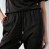 Vera Satin Jogger Black