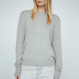 Cashmere Braided Crew Charcoal