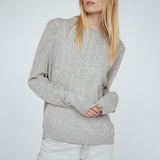 Cashmere Braided Crew Charcoal