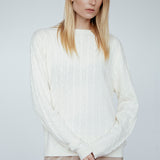 Cashmere Braided Crew Ivory