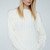 Cashmere Braided Crew Ivory