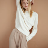 Cashmere Braided Crew Ivory