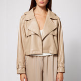 Cropped Trench Vegan Leather Mink