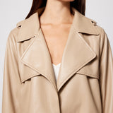 Cropped Trench Vegan Leather Mink