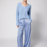 Ribbed Cardigan Periwinkle