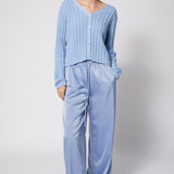 Ribbed Cardigan Periwinkle