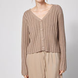 Ribbed Cardigan Mink