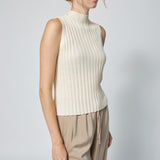 Weightless Ribbed Tank Ivory