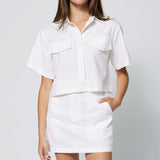 Linen Cotton Tee Jacket White