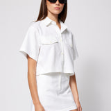 Linen Cotton Tee Jacket White