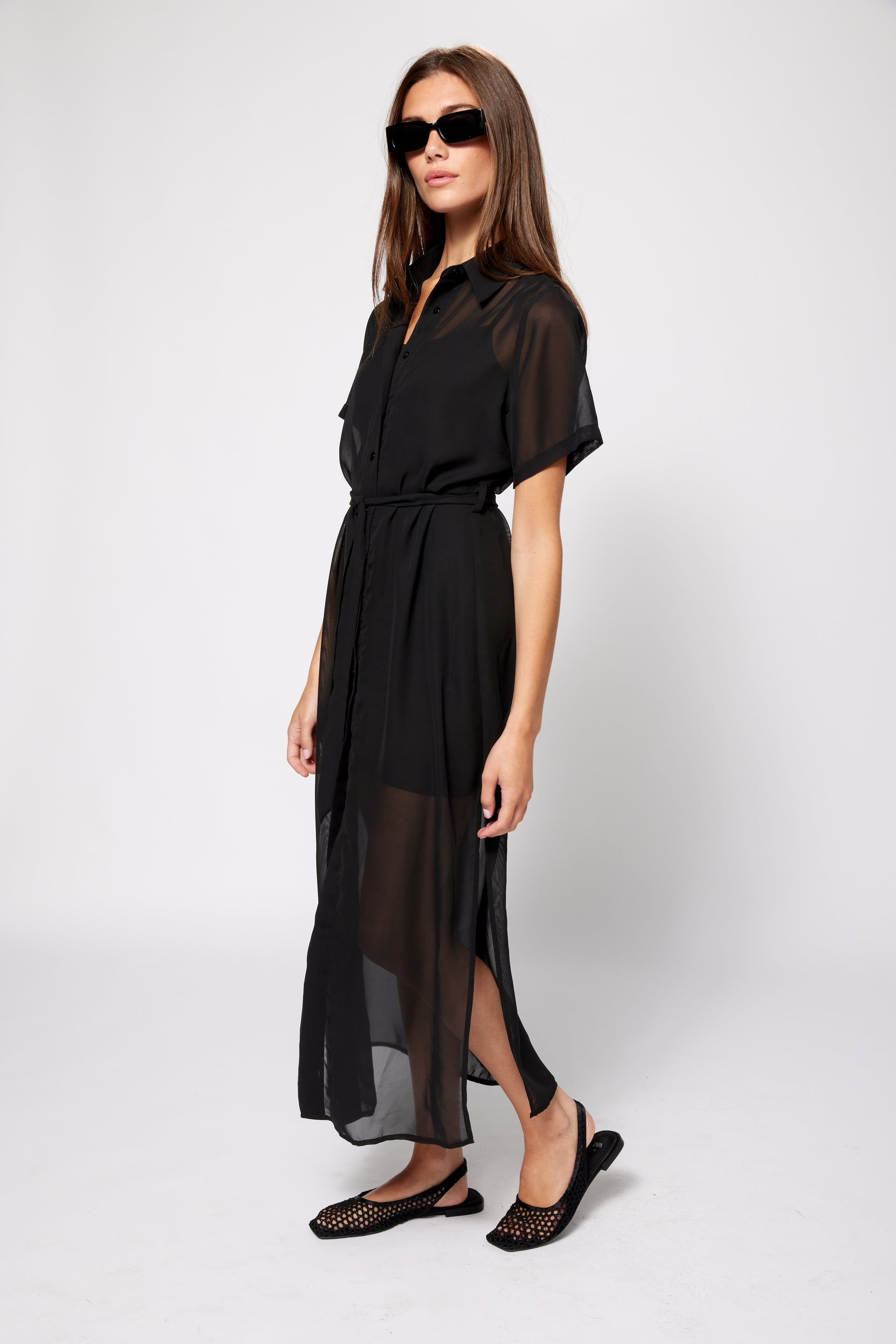 chiffon t shirt dress Silk Chiffon Shirt Dress & Tap Short Set In Blush Pink | Je Mrite (I  Deserve)