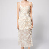 Mesh Dress Sand Palm Print