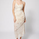 Mesh Dress Sand Palm Print