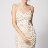 Mesh Dress Sand Palm Print