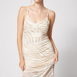 Mesh Dress Sand Palm Print