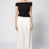 Linen Blend Trouser White