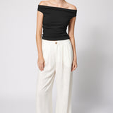 Linen Blend Trouser White