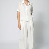 Linen Blend Trouser White
