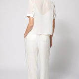 Linen Blend Trouser White