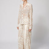 Drawstring Pant Sand Palm Print