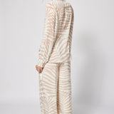 Drawstring Pant Sand Palm Print