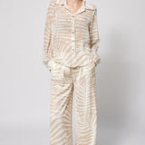 Drawstring Pant Sand Palm Print